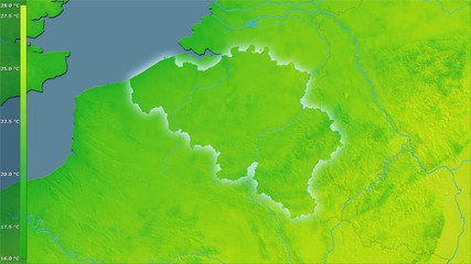 Obraz premium Belgium, annual range - light glow