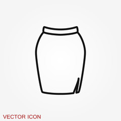 Skirt vector icon, clothing symbol isolated on background.