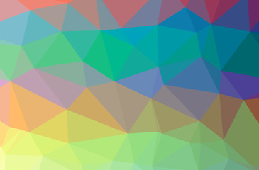 Illustration of abstract Blue, Green, Red And Yellow horizontal low poly background. Beautiful polygon design pattern.