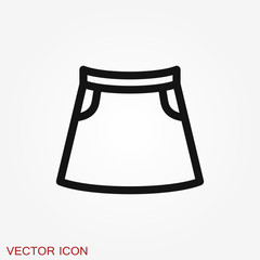 Skirt vector icon, clothing symbol isolated on background.