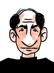 bald man with big nose portrait isolated on white