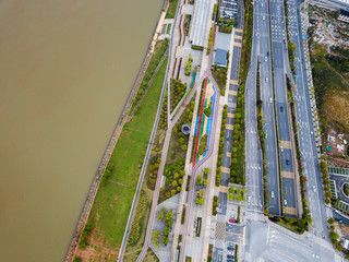 Obraz premium Aerial photography bird-eye view of City