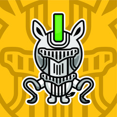 illustration vector graphic of spartan zebra character