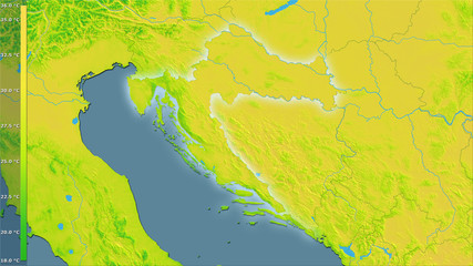 Croatia, annual range - light glow