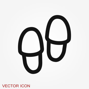 Slippers icon, vector illustration, fachion symbol isolated on background.