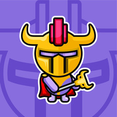 illustration vector graphic of spartan bison character