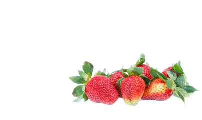 copy space strawberry isolated
