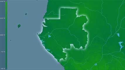 Gabon, annual range - light glow