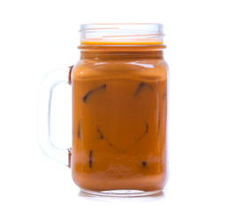 Iced Thai milk tea in glasses (thailand)