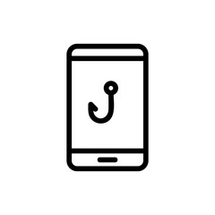 hook phone icon vector. hook phone sign. isolated contour symbol illustration