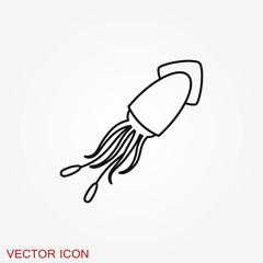 Squid icon. Abstract squid on background. Vector illustration
