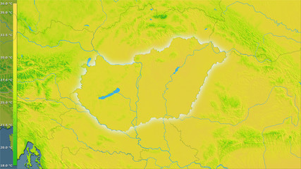 Hungary, annual range - light glow