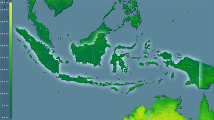 Indonesia, annual range - light glow