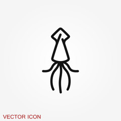 Squid icon. Abstract squid on background. Vector illustration