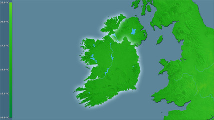 Ireland, annual range - light glow
