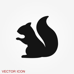Squirrel vector icon isolated on a backgrounds.