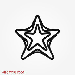 Sea star icon. Starfish vector sign. Sea animal symbol isolated on background.