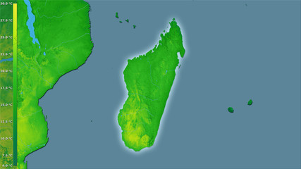 Madagascar, annual range - light glow