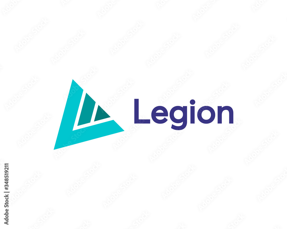 Poster abstract letter l logo design template. creative triangle icon sign mark. universal vector element l
