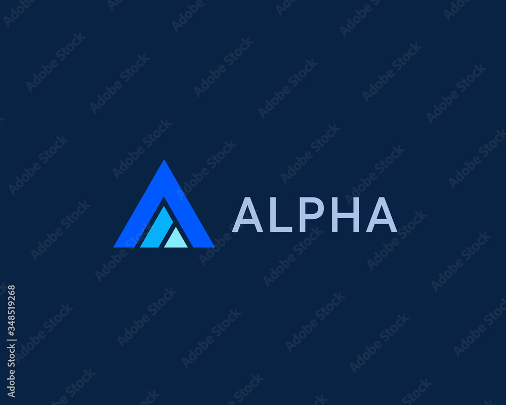 Poster abstract letter a logo design template. creative triangle icon sign mark. universal vector element l