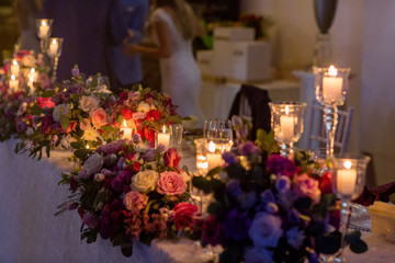 wedding table with candles