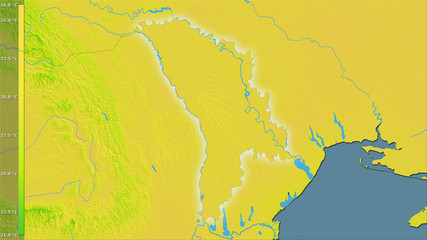 Fototapeta premium Moldova, annual range - light glow