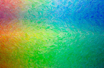 Abstract illustration of blue, green, yellow Colorful Impasto background