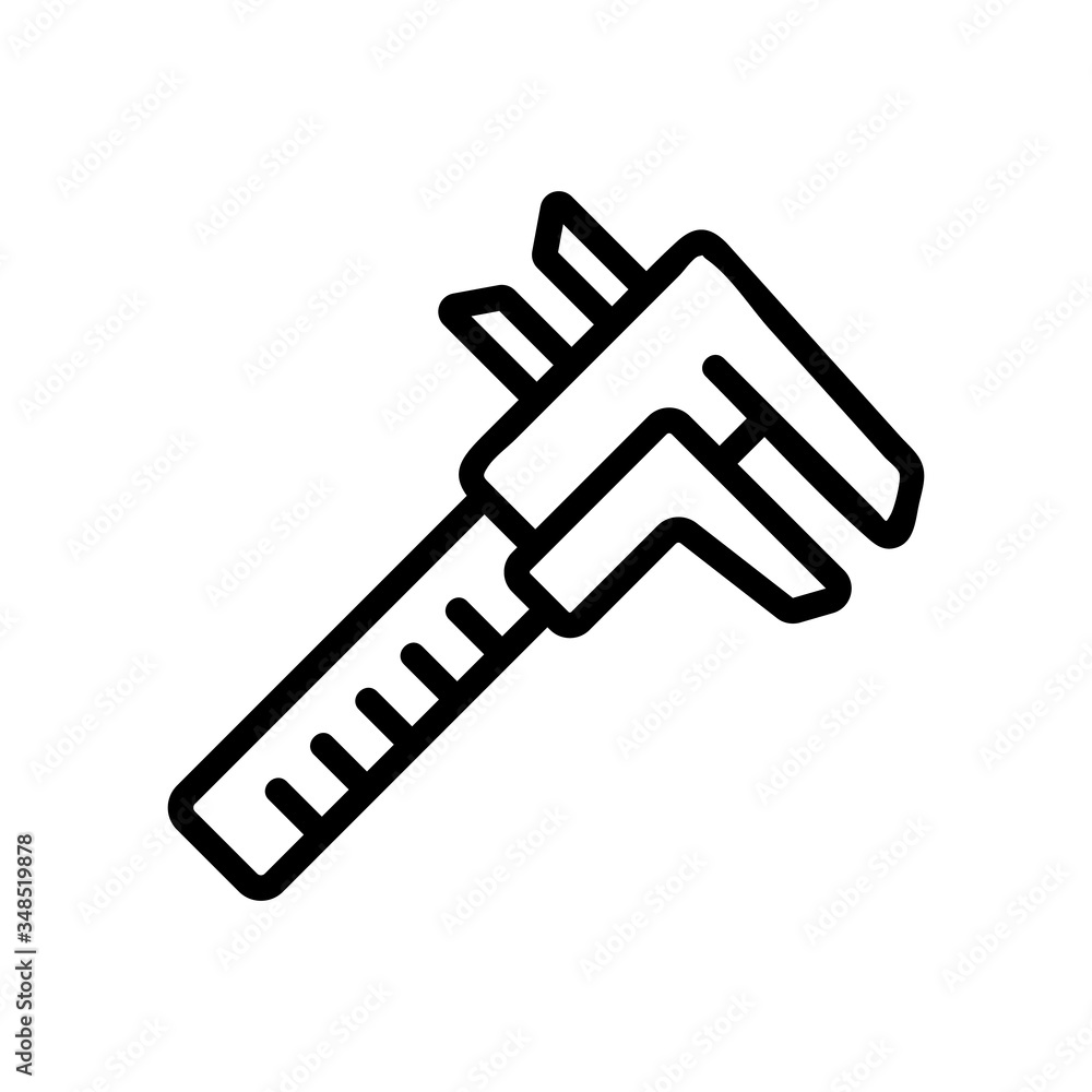 Poster attached to table yardstick icon vector. attached to table yardstick sign. isolated contour symbol i
