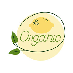 organic nature lettering flat style icon