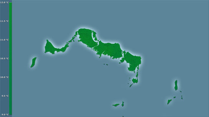 Turks and Caicos Islands, annual range - light glow