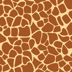 Animal pattern giraffe seamless. African wildlife style backdrop vector illustration. Template of natural animal camouflage print for textile design. Giraffe skin background with abstract brown spots.