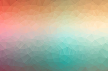 Obraz premium Illustration of abstract Green, Orange horizontal low poly background. Beautiful polygon design pattern.