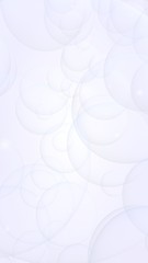Abstract white background. Backdrop with light transparent bubbles. Vertical orientation. 3D illustration