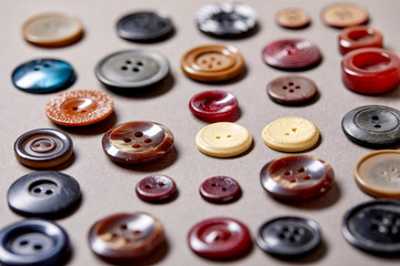 Background and texture of multicolored antique buttons