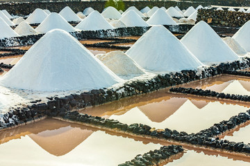 salt piles in the saline of Janubio