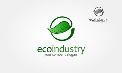Eco Industry Vector Logo Illustration. Creative abstract leaf icon logo.