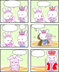 Halloween party rabbit story cartoon