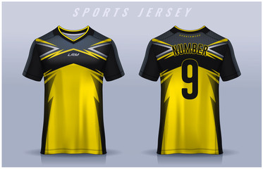 t-shirt sport design template, Soccer jersey mockup for football club. uniform front and back view.