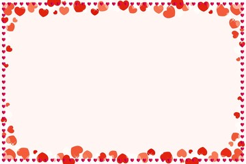 frame with red hearts