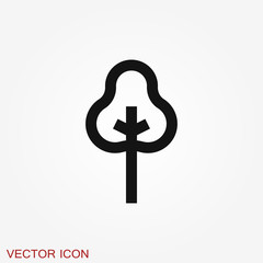 Tree vector icon, trees symbol isolated on background.