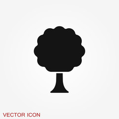 Tree vector icon, trees symbol isolated on background.