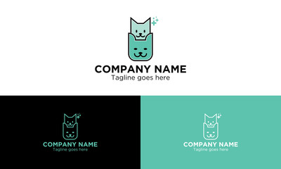 Creative logo design dog and cat template
