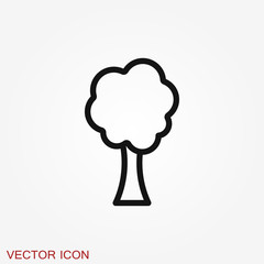Tree vector icon, trees symbol isolated on background.