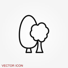 Trees vector icon, tree symbol isolated on background.