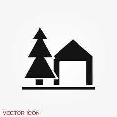 Urban vector icon, city symbol isolated on background.