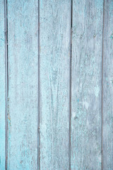 Blue wooden rustic vintage background, old barn texture with sunlight