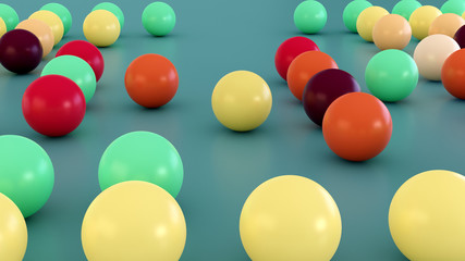 High quality trendy Colorful glossy marbles balls on faded blue background. For 3d illustration and other artistic concepts.