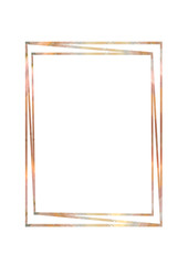 Modern Gold rectangle frame. Golden lines border. Abstract frames