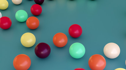 High quality trendy Colorful glossy marbles balls on faded blue background. For 3d illustration and other artistic concepts.