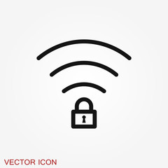 Wifi vector icon. Computer and network connections symbol isolated on background.